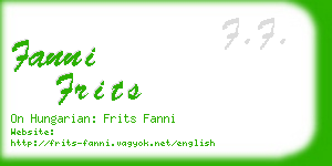 fanni frits business card